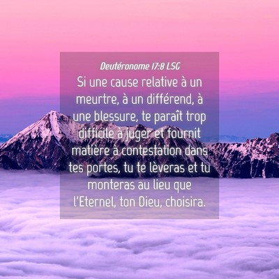 Picture 04 - Deutéronome 17:8 LSG - Si une cause relative à un meurtre, à un - Bible Verse Picture