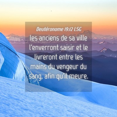 Picture 04 - Deutéronome 19:12 LSG - les anciens de sa ville l'enverront saisir et le - Bible Verse Picture