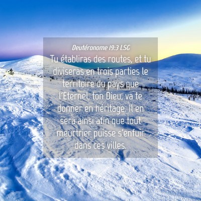 Picture 04 - Deutéronome 19:3 LSG - Tu établiras des routes, et tu diviseras en - Bible Verse Picture