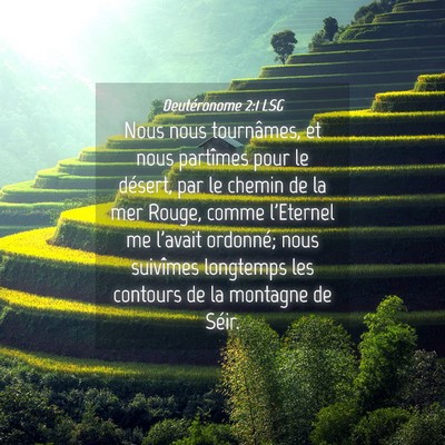 Picture 04 - Deutéronome 2:1 LSG - Nous nous tournâmes, et nous partîmes pour le - Bible Verse Picture
