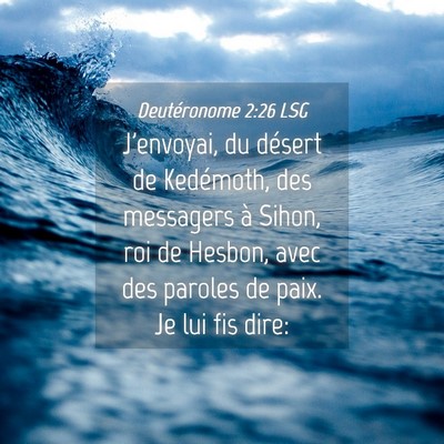 Picture 04 - Deutéronome 2:26 LSG - J'envoyai, du désert de Kedémoth, des messagers - Bible Verse Picture