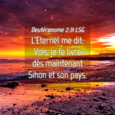 Picture 04 - Deutéronome 2:31 LSG - L'Eternel me dit: Vois, je te livre dès - Bible Verse Picture