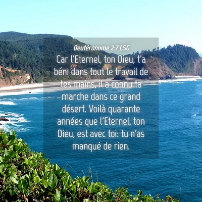 Picture 04 - Deutéronome 2:7 LSG - Car l'Eternel, ton Dieu, t'a béni dans tout le - Bible Verse Picture