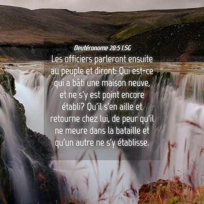Picture 04 - Deutéronome 20:5 LSG - Les officiers parleront ensuite au peuple et - Bible Verse Picture