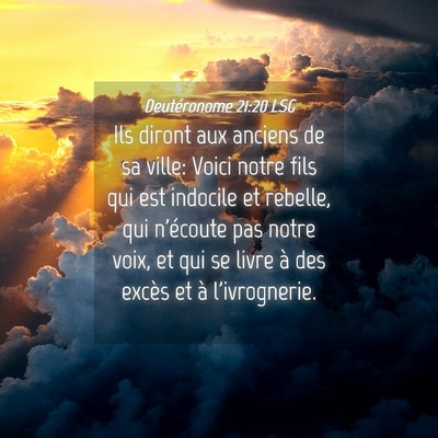 Picture 04 - Deutéronome 21:20 LSG - Ils diront aux anciens de sa ville: Voici notre - Bible Verse Picture