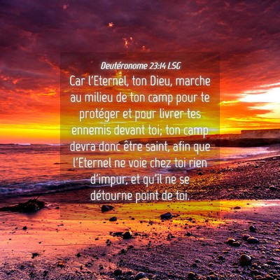 Picture 04 - Deutéronome 23:14 LSG - Car l'Eternel, ton Dieu, marche au milieu de ton - Bible Verse Picture
