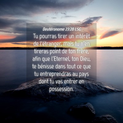 Picture 04 - Deutéronome 23:20 LSG - Tu pourras tirer un intérêt de l'étranger, - Bible Verse Picture
