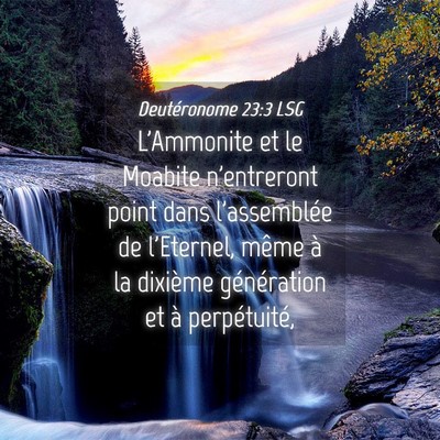 Picture 04 - Deutéronome 23:3 LSG - L'Ammonite et le Moabite n'entreront point dans - Bible Verse Picture