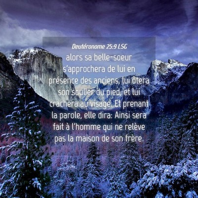 Picture 04 - Deutéronome 25:9 LSG - alors sa belle-soeur s'approchera de lui en - Bible Verse Picture