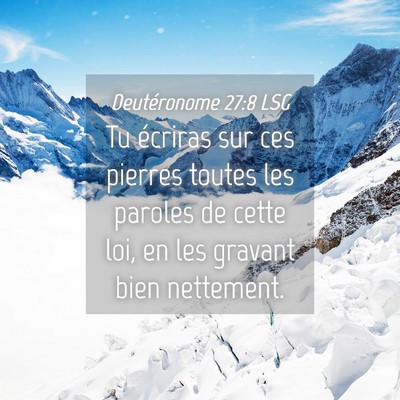 Picture 04 - Deutéronome 27:8 LSG - Tu écriras sur ces pierres toutes les paroles de - Bible Verse Picture
