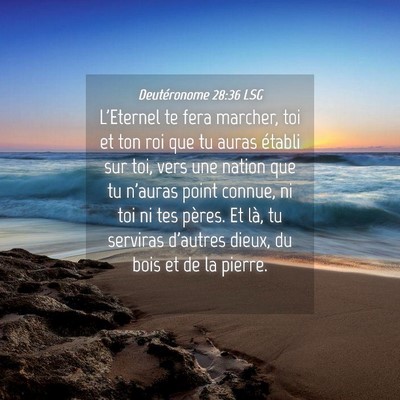 Picture 04 - Deutéronome 28:36 LSG - L'Eternel te fera marcher, toi et ton roi que tu - Bible Verse Picture