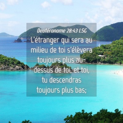 Picture 04 - Deutéronome 28:43 LSG - L'étranger qui sera au milieu de toi s'élèvera - Bible Verse Picture