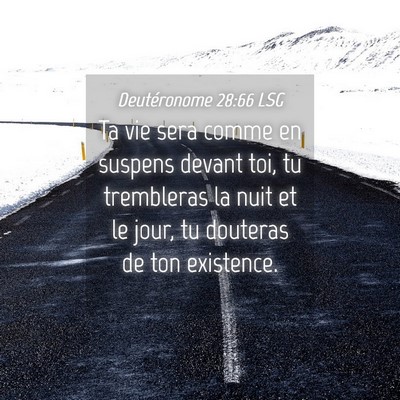 Picture 04 - Deutéronome 28:66 LSG - Ta vie sera comme en suspens devant toi, tu - Bible Verse Picture