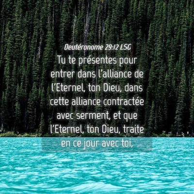 Picture 04 - Deutéronome 29:12 LSG - Tu te présentes pour entrer dans l'alliance de - Bible Verse Picture