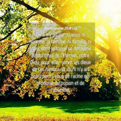 Picture 04 - Deutéronome 29:18 LSG - Qu'il n'y ait parmi vous ni homme, ni femme, ni - Bible Verse Picture