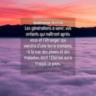 Picture 04 - Deutéronome 29:22 LSG - Les générations à venir, vos enfants qui - Bible Verse Picture