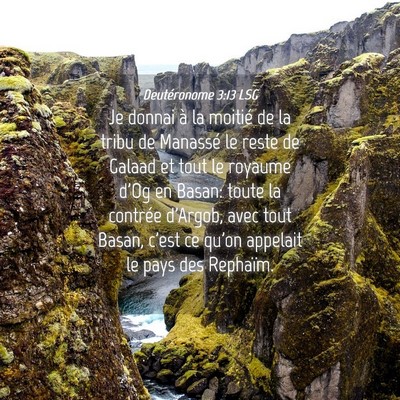 Picture 04 - Deutéronome 3:13 LSG - Je donnai à la moitié de la tribu de Manassé - Bible Verse Picture