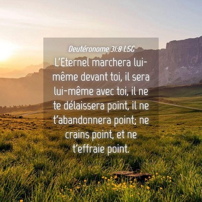 Picture 04 - Deutéronome 31:8 LSG - L'Eternel marchera lui-même devant toi, il sera - Bible Verse Picture