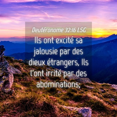 Picture 04 - Deutéronome 32:16 LSG - Ils ont excité sa jalousie par des dieux - Bible Verse Picture
