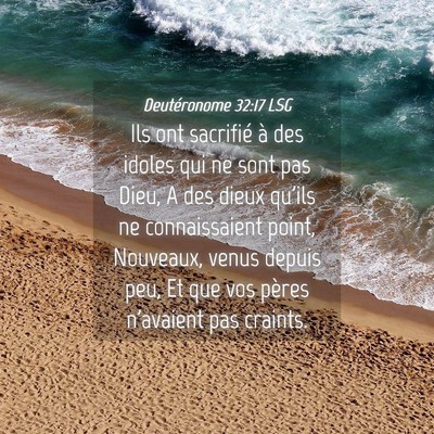 Picture 04 - Deutéronome 32:17 LSG - Ils ont sacrifié à des idoles qui ne sont pas - Bible Verse Picture