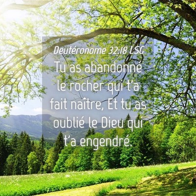 Picture 04 - Deutéronome 32:18 LSG - Tu as abandonné le rocher qui t'a fait naître, - Bible Verse Picture
