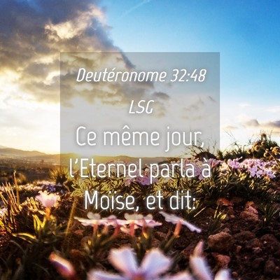 Picture 04 - Deutéronome 32:48 LSG - Ce même jour, l'Eternel parla à Moïse, et - Bible Verse Picture