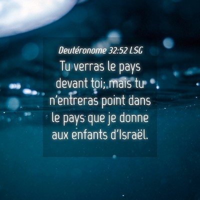 Picture 04 - Deutéronome 32:52 LSG - Tu verras le pays devant toi; mais tu n'entreras - Bible Verse Picture