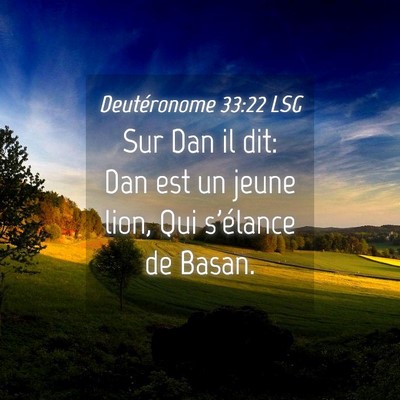 Picture 04 - Deutéronome 33:22 LSG - Sur Dan il dit: Dan est un jeune lion, Qui - Bible Verse Picture