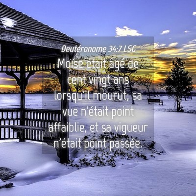 Picture 04 - Deutéronome 34:7 LSG - Moïse était âgé de cent vingt ans lorsqu'il - Bible Verse Picture