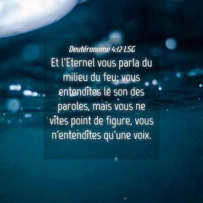 Picture 04 - Deutéronome 4:12 LSG - Et l'Eternel vous parla du milieu du feu; vous - Bible Verse Picture