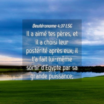 Picture 04 - Deutéronome 4:37 LSG - Il a aimé tes pères, et il a choisi leur - Bible Verse Picture