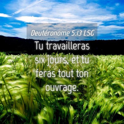 Picture 04 - Deutéronome 5:13 LSG - Tu travailleras six jours, et tu feras tout ton - Bible Verse Picture