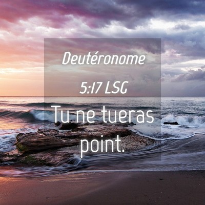 Picture 04 - Deutéronome 5:17 LSG - Tu ne tueras - Bible Verse Picture