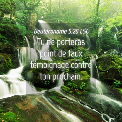 Picture 04 - Deutéronome 5:20 LSG - Tu ne porteras point de faux témoignage contre - Bible Verse Picture