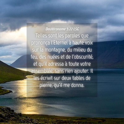 Picture 04 - Deutéronome 5:22 LSG - Telles sont les paroles que prononça l'Eternel - Bible Verse Picture