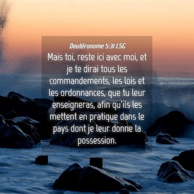 Picture 04 - Deutéronome 5:31 LSG - Mais toi, reste ici avec moi, et je te dirai tous - Bible Verse Picture