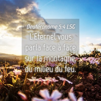 Picture 04 - Deutéronome 5:4 LSG - L'Eternel vous parla face à face sur la - Bible Verse Picture