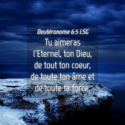 Picture 04 - Deutéronome 6:5 LSG - Tu aimeras l'Eternel, ton Dieu, de tout ton - Bible Verse Picture