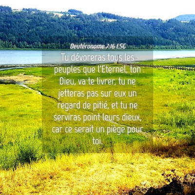 Picture 04 - Deutéronome 7:16 LSG - Tu dévoreras tous les peuples que l'Eternel, ton - Bible Verse Picture