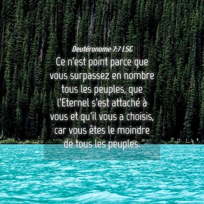 Picture 04 - Deutéronome 7:7 LSG - Ce n'est point parce que vous surpassez en nombre - Bible Verse Picture