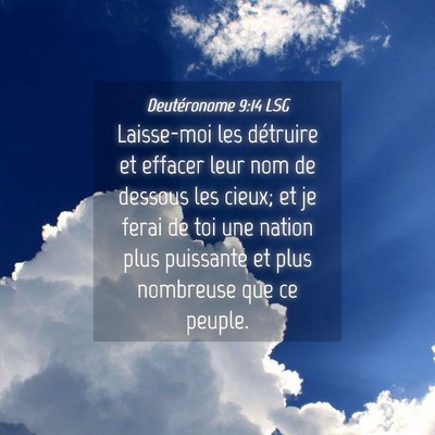 Picture 04 - Deutéronome 9:14 LSG - Laisse-moi les détruire et effacer leur nom de - Bible Verse Picture