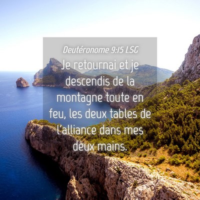 Picture 04 - Deutéronome 9:15 LSG - Je retournai et je descendis de la montagne toute - Bible Verse Picture