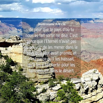 Picture 04 - Deutéronome 9:28 LSG - de peur que le pays d'où tu nous as fait sortir - Bible Verse Picture