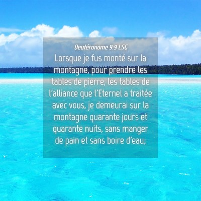 Picture 04 - Deutéronome 9:9 LSG - Lorsque je fus monté sur la montagne, pour - Bible Verse Picture