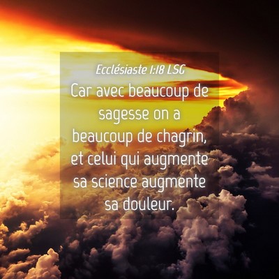 Picture 04 - Ecclésiaste 1:18 LSG - Car avec beaucoup de sagesse on a beaucoup de - Bible Verse Picture