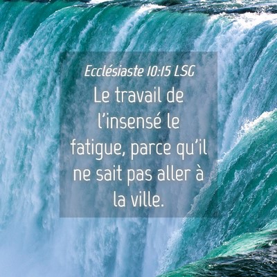 Picture 04 - Ecclésiaste 10:15 LSG - Le travail de l'insensé le fatigue, parce qu'il - Bible Verse Picture