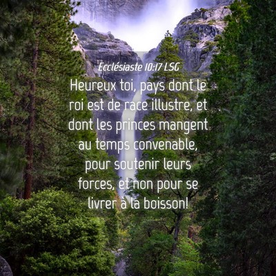 Picture 04 - Ecclésiaste 10:17 LSG - Heureux toi, pays dont le roi est de race - Bible Verse Picture