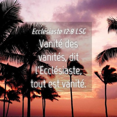 Picture 04 - Ecclésiaste 12:8 LSG - Vanité des vanités, dit l'Ecclésiaste, tout - Bible Verse Picture