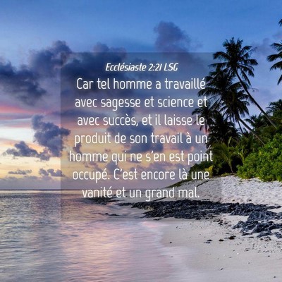 Picture 04 - Ecclésiaste 2:21 LSG - Car tel homme a travaillé avec sagesse et - Bible Verse Picture