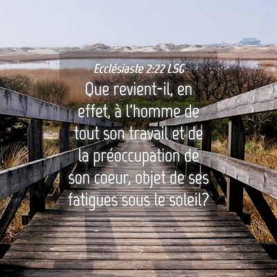 Picture 04 - Ecclésiaste 2:22 LSG - Que revient-il, en effet, à l'homme de tout son - Bible Verse Picture